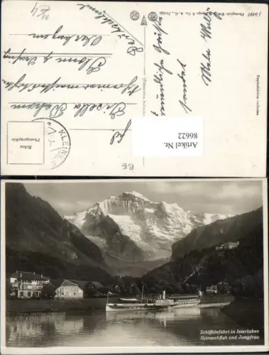 86622,Interlaken Schiff Dampfer Jungfrau Kt Bern