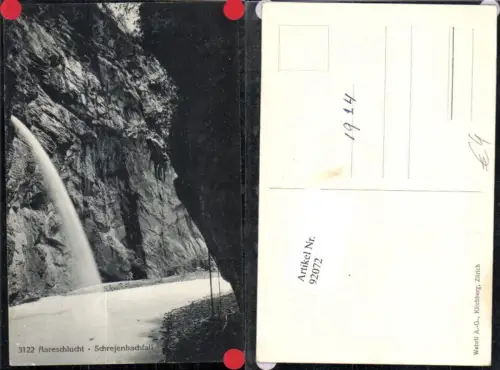 92072,Aareschlucht Schrefenbachfall Meiringen Kt Bern