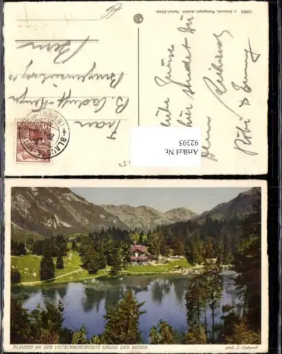 92395,Blausee an d. Lötschbergroute gegen d. Niesen Kandergrund Kt Bern