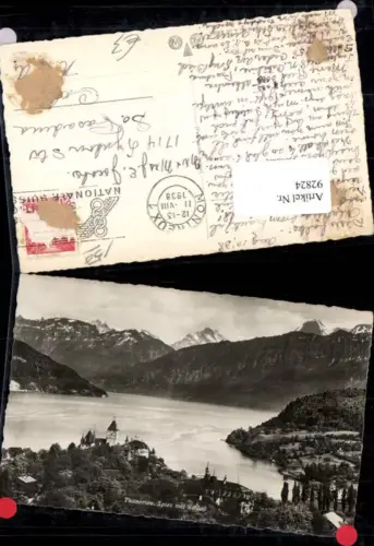 92824,Thunersee Thun Spiez mit Schloss Kt Bern