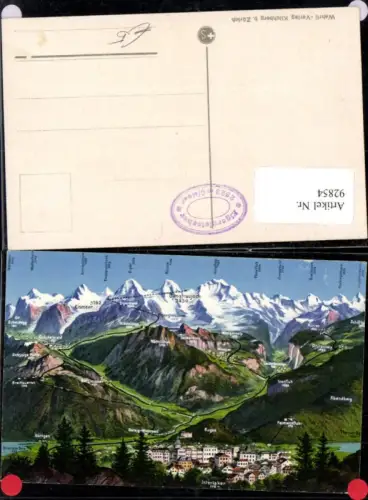 92854,Interlaken Vogelschau Männlichen Mürren Grindelwald Kt Bern