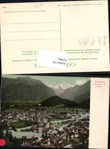 92906,Interlaken Totale Unterseen u. Jungfrau Kt Bern
