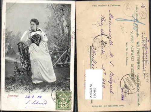 100959,Bern Frau in Tracht Kt Bern