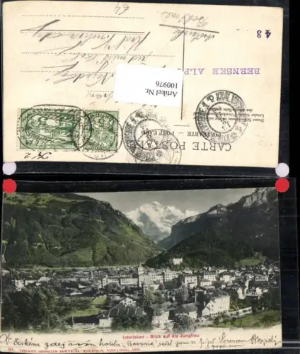 100976,Interlaken Totale Blick auf Jungfrau Kt Bern