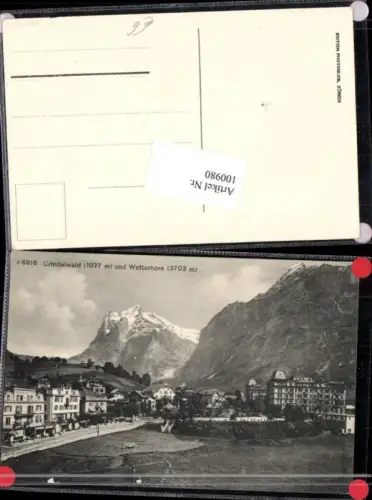 100980,Grindelwald und Wetterhorn Ortsansicht Kt Bern
