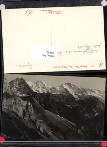 100992,Foto AK Schynige Platte Eiger Mönch Jungfrau Interlaken Meiringen Kt Bern