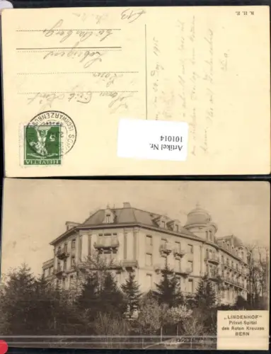 101014,Bern Lindenhof Privat Spital des Roten Kreuzes Detailansicht Kt Bern