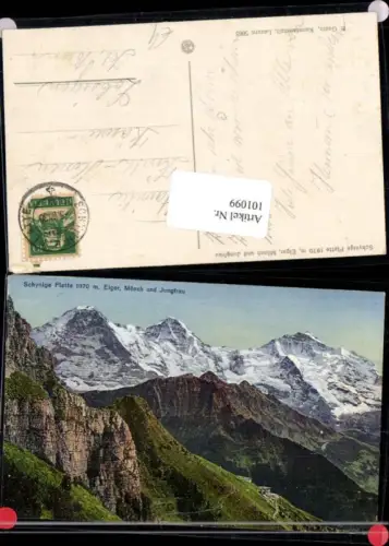 101099,Schynige Platte mit Eiger Mönch Jungfrau Interlaken Kt Bern