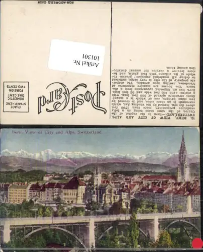 101301,Bern Ortsansicht und die Alpen Kt Bern