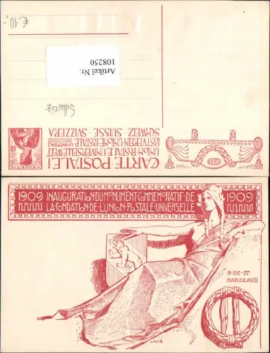 108250,Bern Künstlerkarte Wappen 1909 Linck sign. Ausstellung