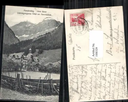 108329,Kandersteg Hotel Bären Gemmlpass Kt. Bern Wallis