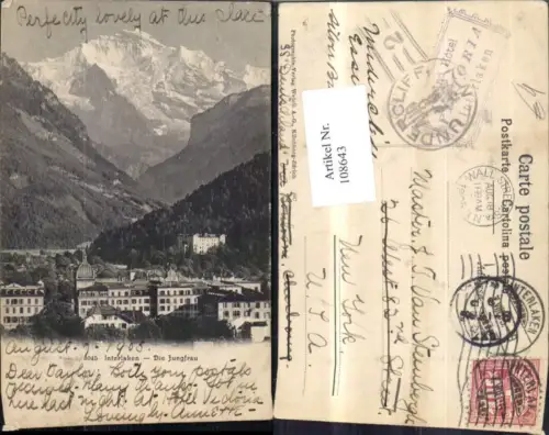 108643,Interlaken Die Jungfrau 1905 Kanton Bern