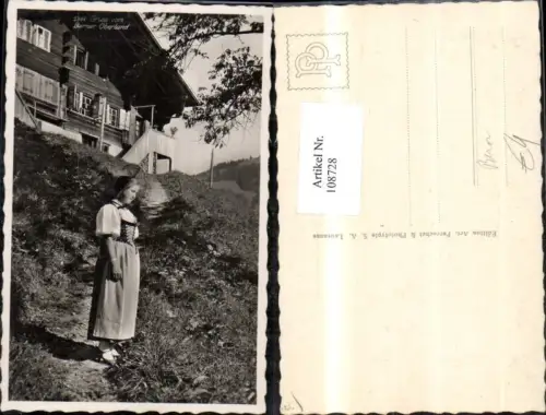 108728,Gruss vom Berner Oberland Mädchen v. Bauernhof Kanton Bern