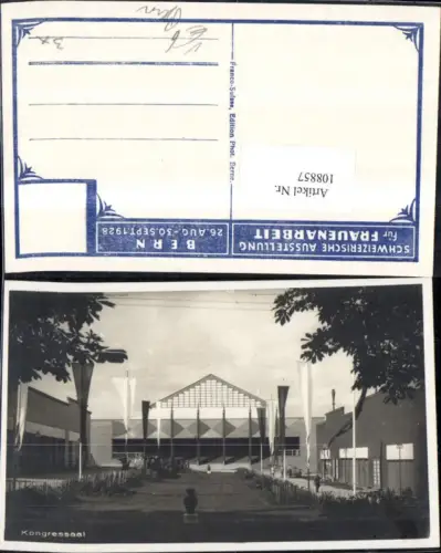 108857,Bern Kongresssaal Ausstellung Frauenarbeit Front 1928 pub Franco