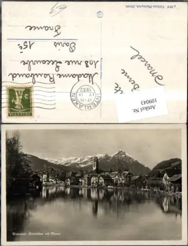 109043,Unterseen Interlaken m. Niesen 1932 Kanton Bern