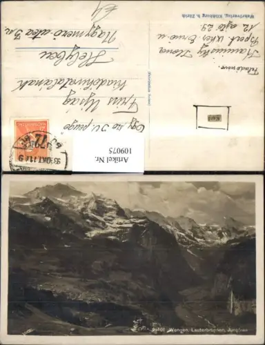 109075,Wengen Lauterbrunnen Jungfrau Totale 1911 Kanton Bern