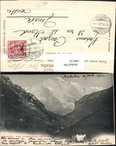 109123,Interlaken Hotel Jungfraublick u. Jungfrau 1902 Kanton Bern
