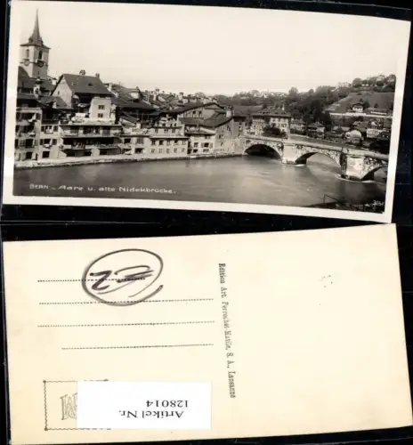 128014,Bern Aare u. Alte Nidekbrücke Ansicht Kt. Bern