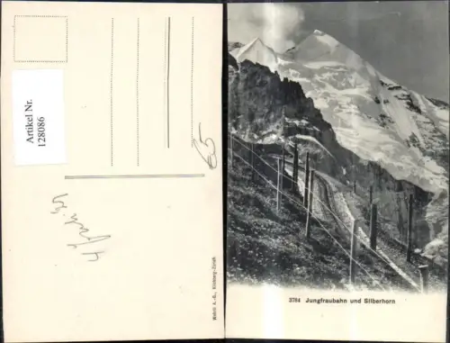 128086,Jungfraubahn u. Silberhorn Ansicht Gleise Bergbahn 1927 Kt. Bern