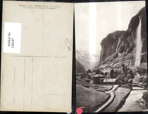 128107,Lauterbrunnen Staubbach Ansicht Wasserfall Kt. Bern