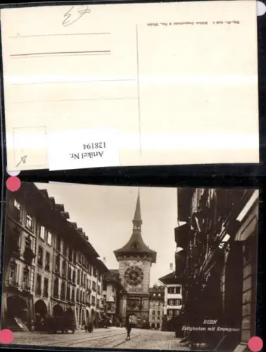 128194,Bern Zeitglocken m. Kramgasse Strassenansicht Kt. Bern