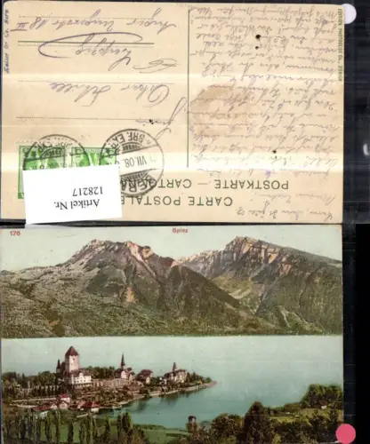 128217,Spiez Ansicht 1908 Kt. Bern