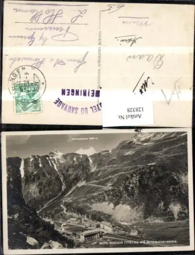 128328,Gletsch u. Grimselstrasse Meiringen Ansicht 1937 Kt. Bern