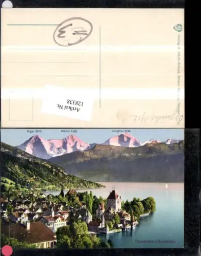 128338,Thunersee Oberhofen Ansicht 1912 Kt. Bern