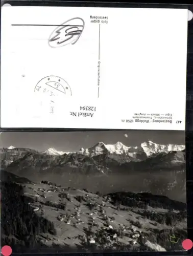 128394,Beatenberg Waldegg Schreckhorn Finsteraarhorn Eiger Mönch Jungfrau Fliegeraufnahme Kt. Bern