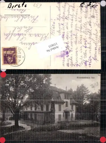 133853,Krankenhaus Ins Seltene Partie 1930 Seeland Kt Bern
