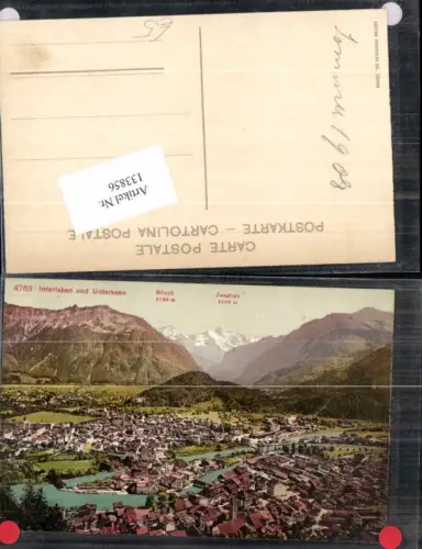 133856,Interlaken und Unterseen m. Mönch Jungfrau Kt Bern