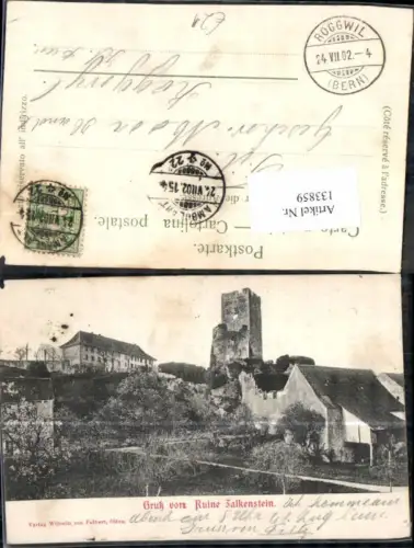 133859,Gruss v. Ruine Falkenstein 1900 Igis Balsthal ?