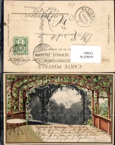 133861,Tolle Präge Litho Trinkhalle bei Interlaken Kt Bern 1900