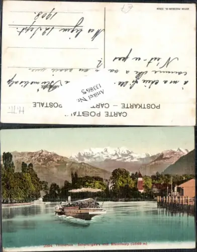 133865,Thunersee Thun am See Scherzligen m. Blümlisalp Dampfer Kt Bern