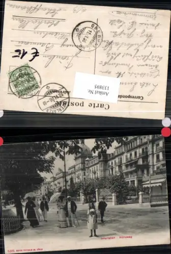133895,seltene AK Interlaken Höheweg Strassenpartie Leute Kt Bern 1900