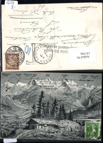 141766,Seltene AK Interlaken Wilderswil Grindelwald Lauterbrunnen Wengen Vogelschau