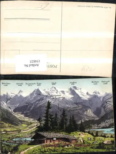 154825,Berner Oberland Ansicht Hütte Interlaken Thunersee Gipfelkarte Kt Bern