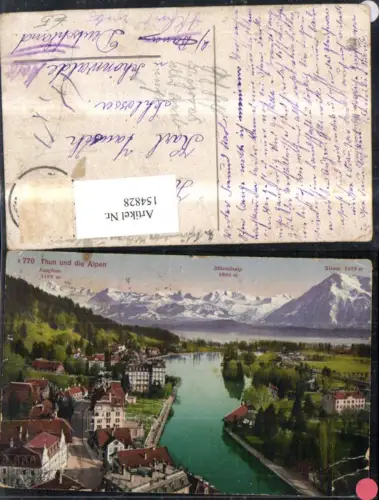 154828,Thun u. d. Alpen Gipfelkarte Kt Bern
