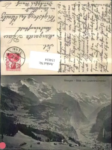 154834,Wengen Blick i. Lauterbrunnental 1912 Kt Bern