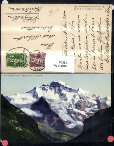 154870,Jungfrau v. Interlaken aus 1920 Kt Bern