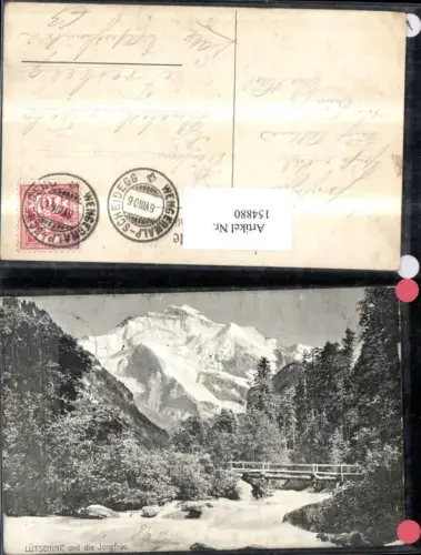154880,Lütschine u. d. Jungfrau Wengernalp Scheidegg 1906 Kt Bern