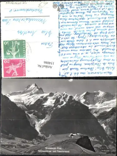 154886,Grindelwald First Schreckhörner u. Fiescherwand 1960 Kt Bern