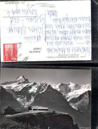 154889,Grindelwald Bergstation Firstbahn Schreckhorn Fiescherhörner Bergbahn 1963 Kt Bern