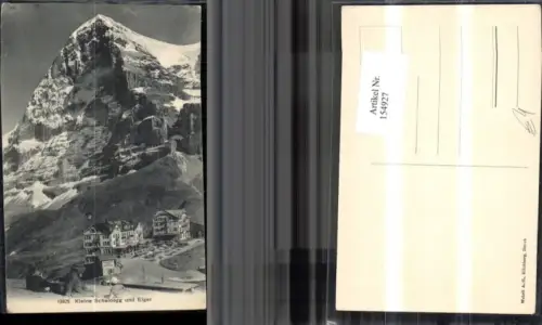 154927,Kleine Scheidegg u. Eiger Ansicht Bergstation Bergbahn m. Personen i. Vordergrund Kt Bern