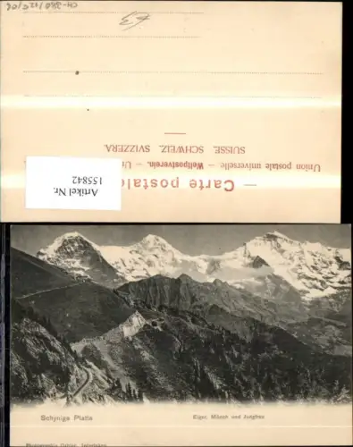 155842,Schynige Platte Eiger Mönch u. Jungfrau Interlaken Wilderswil Kt Bern