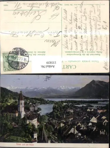 155859,Thun u. d. Alpen 1907 Kt Bern