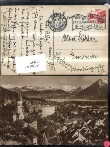 155887,Thun u. d. Alpen 1914 Kt Bern