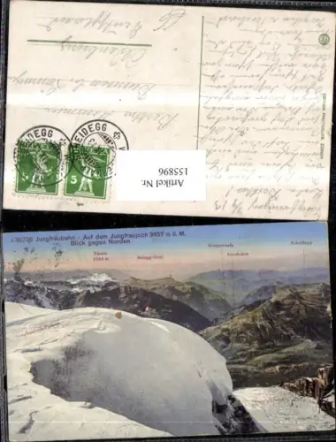 155896,Jungfraubahn Jungfraujoch Blick geg. Norden Gipfelansicht Interlaken 1913 Kt Bern