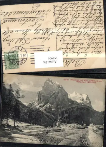 155904,Rosenlaui m. Well u. Wetterhorn 1913 Kt Bern