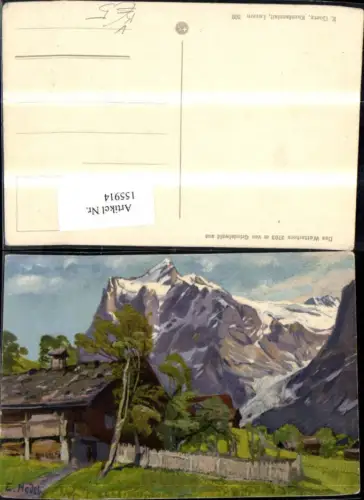 155914,Wetterhorn v. Grindelwald aus pub E Goetz 509 sign E Hovel Kt Bern